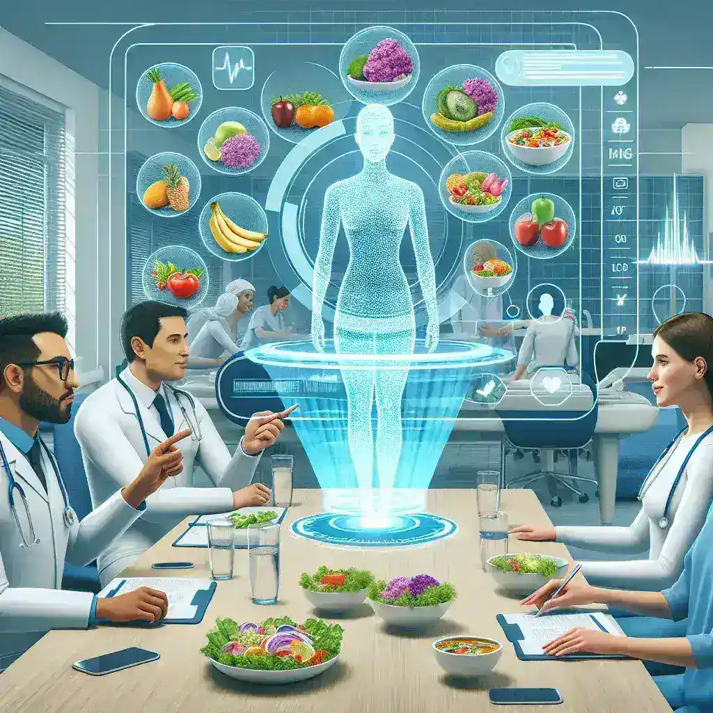 "Ferramenta de IA inovadora para auxílio de nutricionistas na elaboração de cardápios hospitalares, promovendo uma alimentação saudável e adaptada às necessidades dos pacientes."