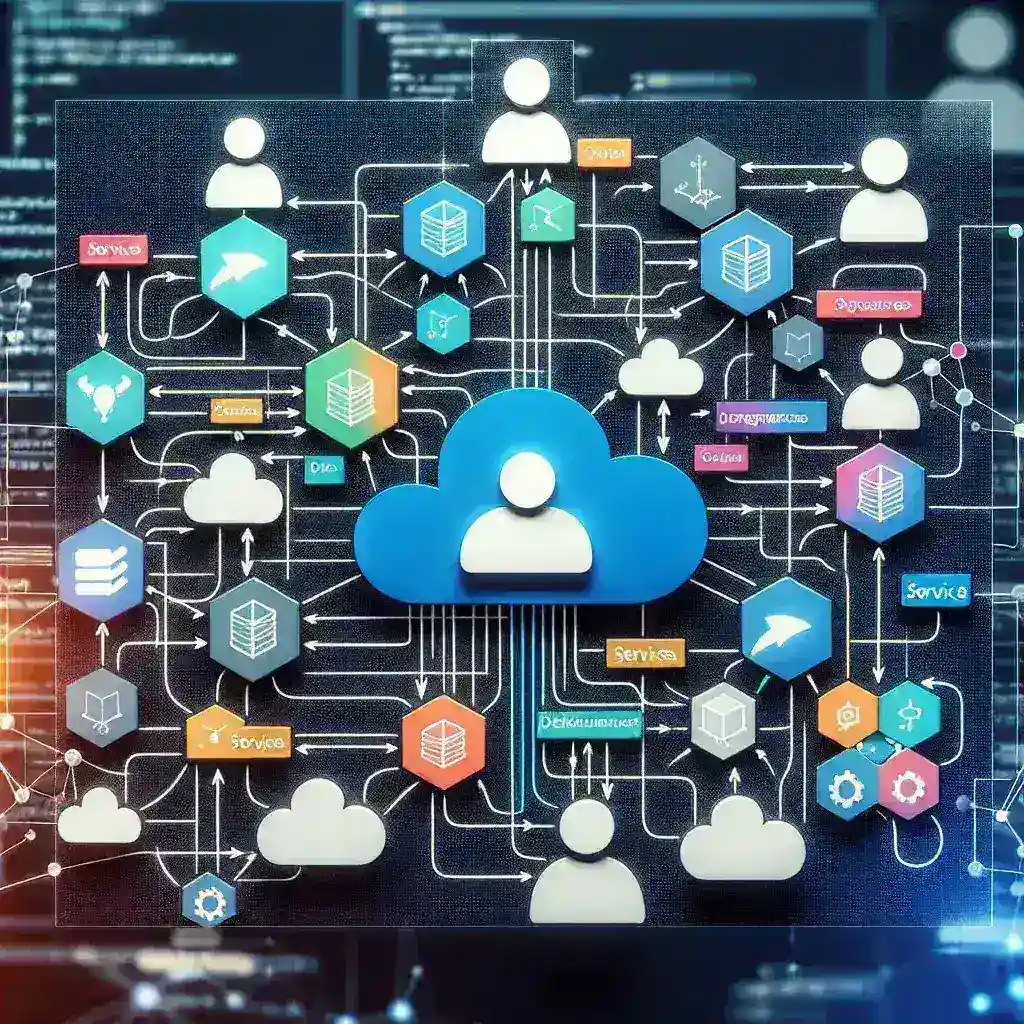 "Imagem mostrando uma interface de plataforma de visualização de dependências entre serviços, destacando ferramentas essenciais para DevOps e arquitetura de microsserviços, em um guia completo."