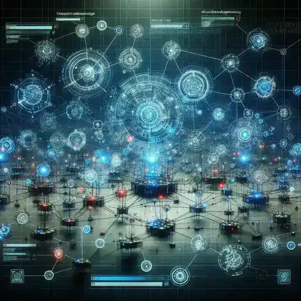 "Plataformas para visualização de dependências entre serviços: fluxograma ilustrativo mostrando interconexões entre microserviços em um sistema complexo - Guia Completo 2024"